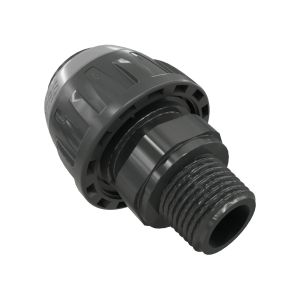 Külső menetes csővég 20 mm - G1/2", szürke